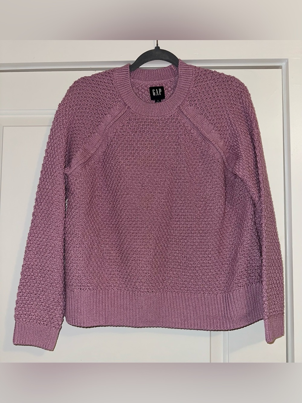 GAP Purple Mauve Textured Knit Crewneck Sweater